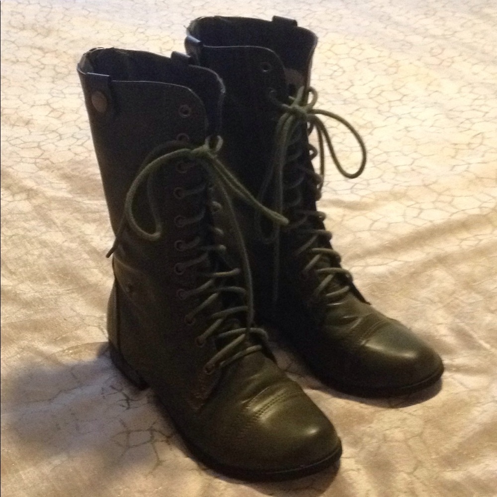 Charlotte Russe Army Green Combat Boots